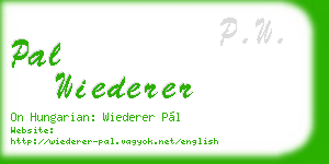 pal wiederer business card